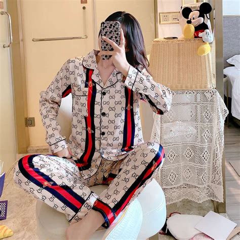 gucci satin pyjamas|gucci pajamas women.